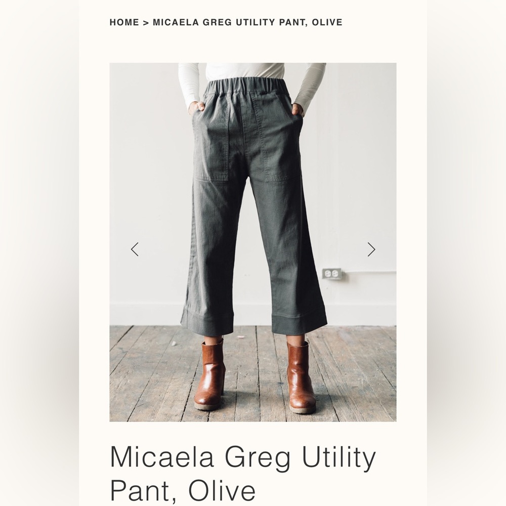 Micaela Greg Utility Pant Olive Medium